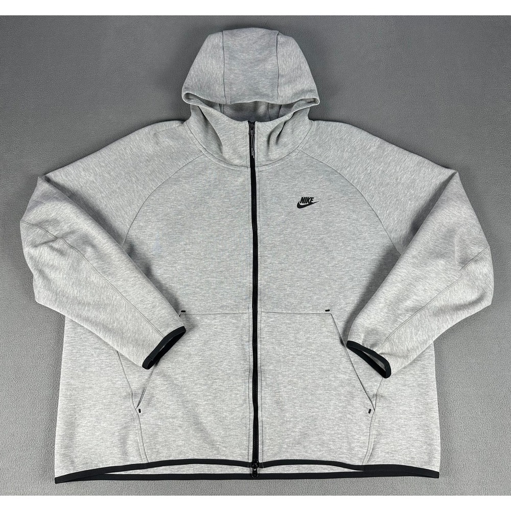 Nike Tech Fleece Hoodie Jacket Mens 3XL Grey Full Zip Gym Training Lounge